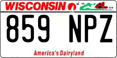 WI license plate 859NPZ