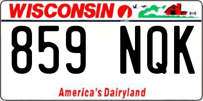 WI license plate 859NQK