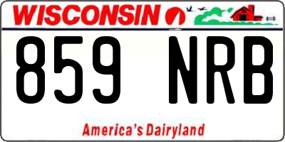 WI license plate 859NRB