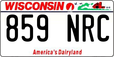 WI license plate 859NRC