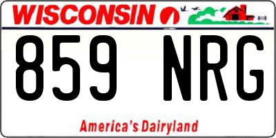 WI license plate 859NRG