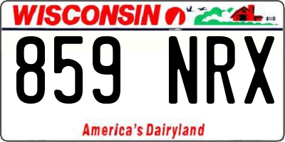 WI license plate 859NRX