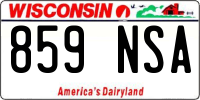 WI license plate 859NSA