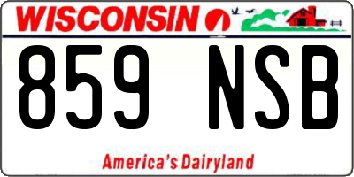 WI license plate 859NSB