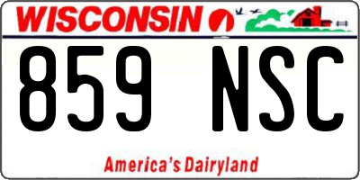 WI license plate 859NSC