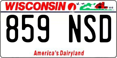 WI license plate 859NSD