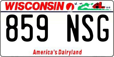 WI license plate 859NSG