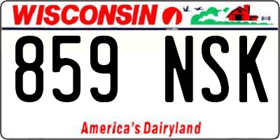 WI license plate 859NSK