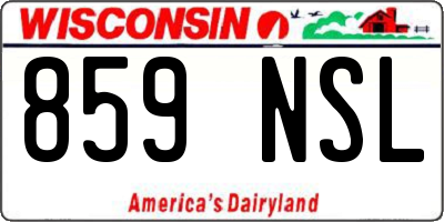 WI license plate 859NSL