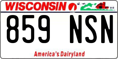 WI license plate 859NSN
