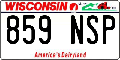 WI license plate 859NSP
