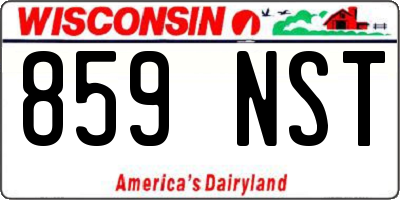 WI license plate 859NST