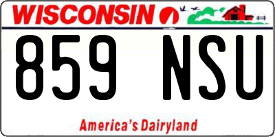 WI license plate 859NSU