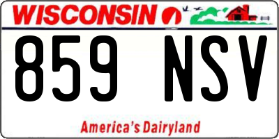 WI license plate 859NSV