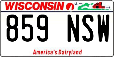 WI license plate 859NSW