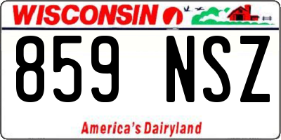 WI license plate 859NSZ