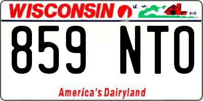 WI license plate 859NTO