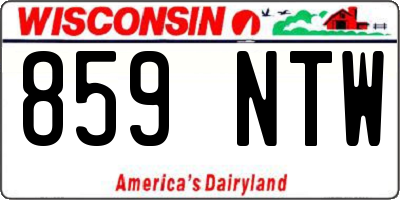 WI license plate 859NTW