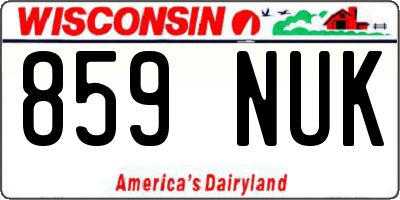 WI license plate 859NUK