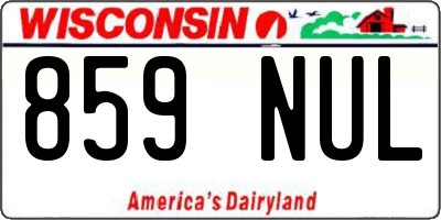 WI license plate 859NUL