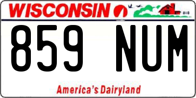 WI license plate 859NUM