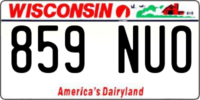 WI license plate 859NUO