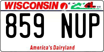 WI license plate 859NUP
