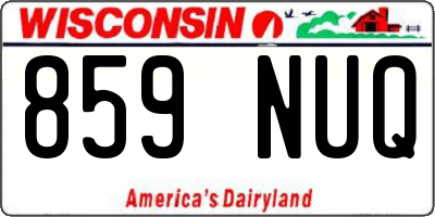 WI license plate 859NUQ