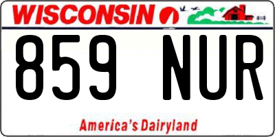 WI license plate 859NUR