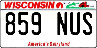 WI license plate 859NUS