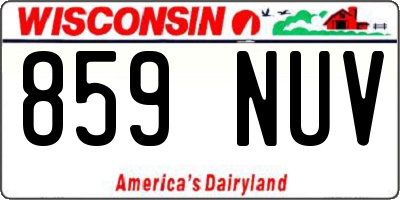 WI license plate 859NUV
