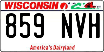 WI license plate 859NVH