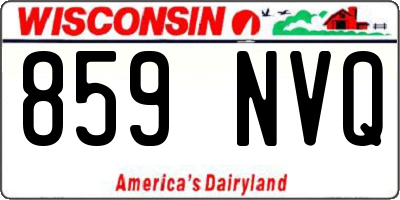 WI license plate 859NVQ