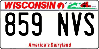 WI license plate 859NVS