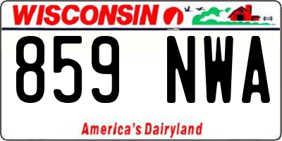 WI license plate 859NWA