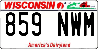WI license plate 859NWM