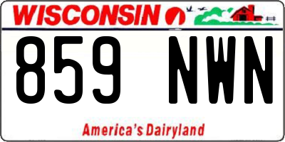 WI license plate 859NWN