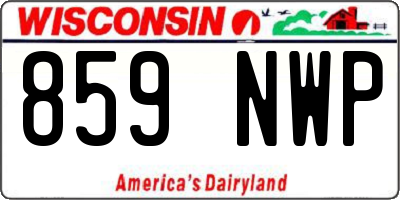 WI license plate 859NWP
