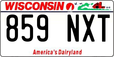 WI license plate 859NXT