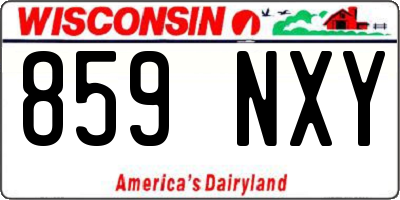 WI license plate 859NXY