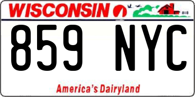 WI license plate 859NYC