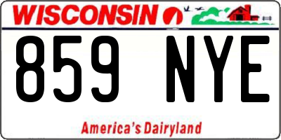 WI license plate 859NYE
