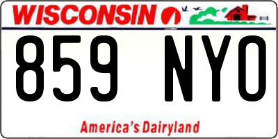 WI license plate 859NYO