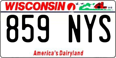WI license plate 859NYS
