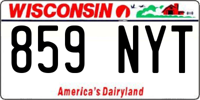 WI license plate 859NYT