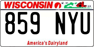 WI license plate 859NYU