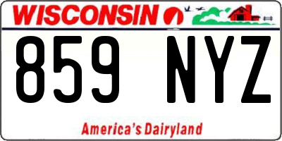 WI license plate 859NYZ