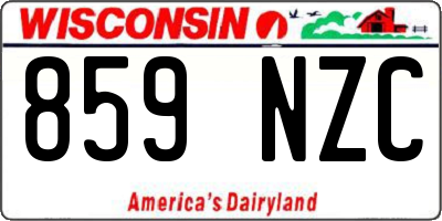 WI license plate 859NZC
