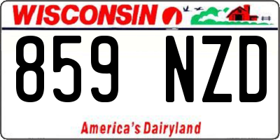 WI license plate 859NZD