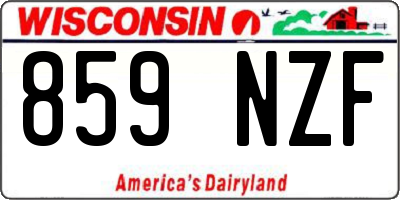 WI license plate 859NZF